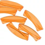 Perles tube incurvé 32x8 mm en acrylique transparent - Orange x6