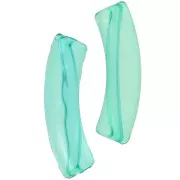 Perles tube incurvé 32x8 mm en acrylique transparent - Vert turquoise x6