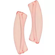 Perles tube incurvé 32x8 mm en acrylique transparent - Corail x6