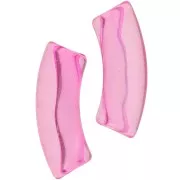 Perles tube incurvé en acrylique transparent 35x11mm Rose x6