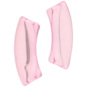 Perles tube incurvé 35x11 mm en acrylique transparente - Rose clair x6