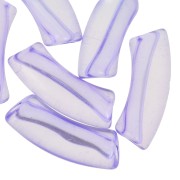 Perles tube incurvé en acrylique transparent 35x11mm Violet x6