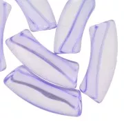 Perles tube incurvé en acrylique transparent 35x11mm Violet x6