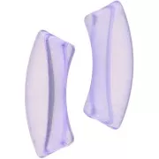 Perles tube incurvé en acrylique transparent 35x11mm Violet x6