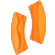 Perles tube incurvé en acrylique transparent 35x11mm Orange x6