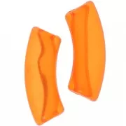 Perles tube incurvé en acrylique transparent 35x11mm Orange x6