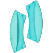 Perles tube incurvé en acrylique transparent 35x11mm Vert turquoise x6