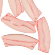 Perles tube incurvé en acrylique transparent 35x11mm Corail x6