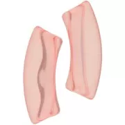 Perles tube incurvé en acrylique transparent 35x11mm Corail x6