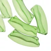 Perles tube incurvé en acrylique transparent 35x11mm Vert clair x6