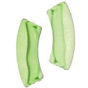 Perles tube incurvé 35x11 mm en acrylique transparente - Vert clair x6
