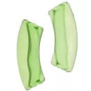 Perles tube incurvé en acrylique transparent 35x11mm Vert clair x6