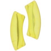 Perles tube incurvé 35x11 mm en acrylique transparente - Jaune x6