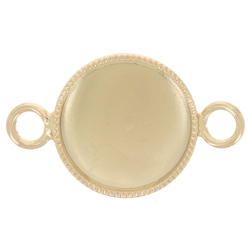 Intercalaires sertis pour cabochons fond plat 10 mm Doré x4