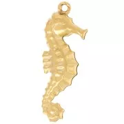 Pendentif hippocampe 27x10 mm - Acier inoxydable 304L - Doré x1