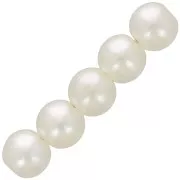 Perles rondes 6 mm imitation perle d'eau douce - Crème nacré x60