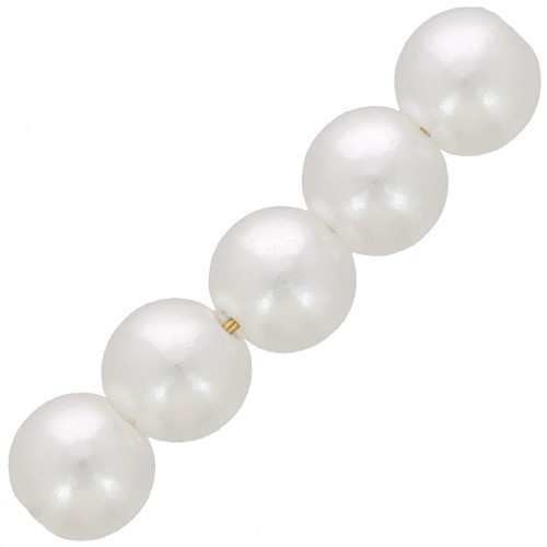 Perles rondes 6 mm imitation perle d'eau douce - Blanc nacré x60