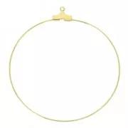 Supports boucles d'oreilles - Créoles 50 mm doré à l'or fin x2