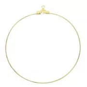 Supports boucles d'oreilles - Créoles 50 mm doré à l'or fin x2