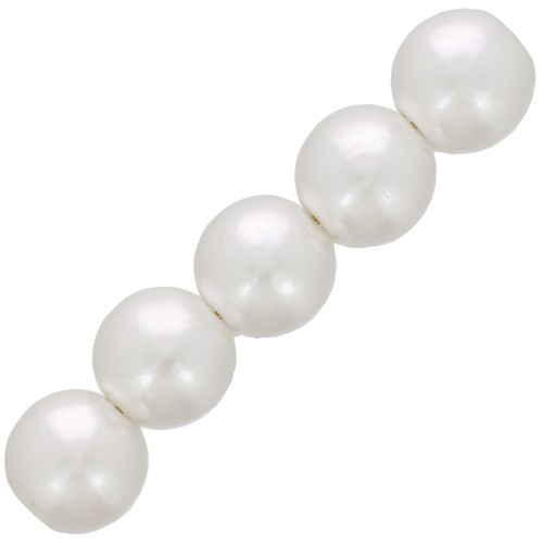 Perles rondes 8 mm imitation perle d'eau douce - Blanc nacré x50