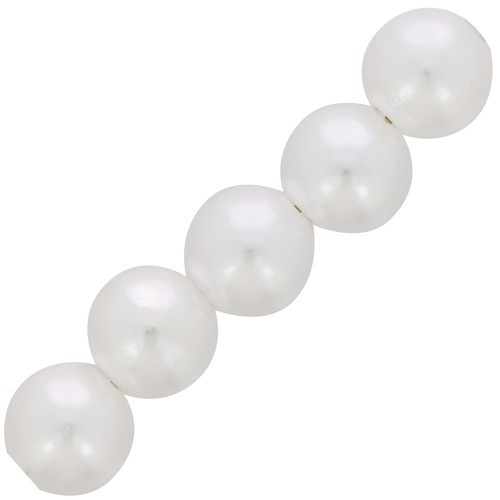 Perles rondes 10 mm imitation perle d'eau douce - Blanc nacré x50