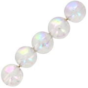 Perles rondes en acrylique 12 mm - Transparent effet AB x8