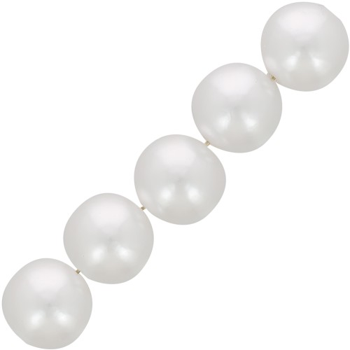 Perles rondes 18 mm imitation perle d'eau douce - Blanc nacré x10