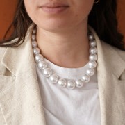 Perles rondes 18 mm imitation perle d'eau douce - Blanc nacré x10