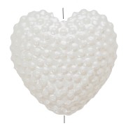 Perles coeurs texturées 11x12 mm imitation perle d'eau douce - Crème nacré x4