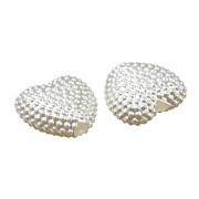 Perles coeurs texturées 11x12 mm imitation perle d'eau douce - Crème nacré x4