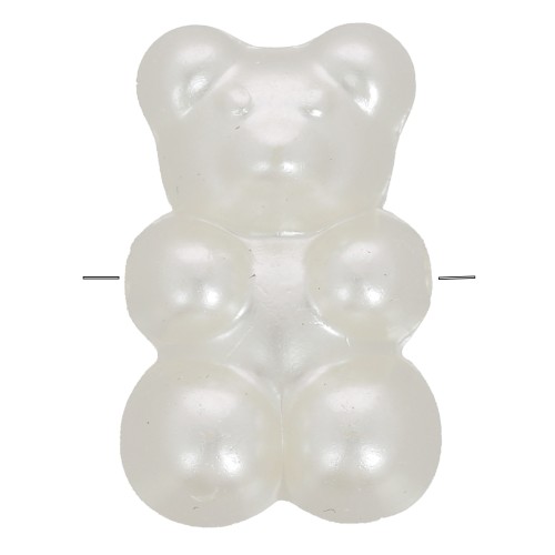 Perle ourson 18x12mm trou horizontal - imitation perle d'eau douce -Crème nacré x1