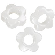 Perles fleurs 8 mm - imitation perle d'eau douce - Crème nacré x4
