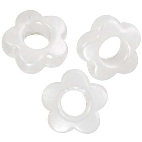 Perles fleurs 8 mm - imitation perle d'eau douce - Crème nacré x4