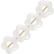 Perles fleurs 8 mm - imitation perle d'eau douce - Crème nacré x4
