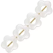 Perles fleurs 8 mm - imitation perle d'eau douce - Crème nacré x4