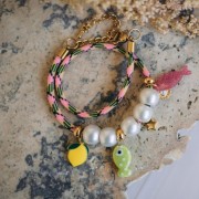 Perles gros trous 12 mm - imitation perle d'eau douce - Crème nacré x10