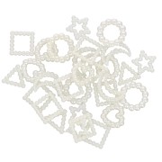 Assortiments de 120 cabochons lunes étoiles imitation perle eau douce -Crème nacré