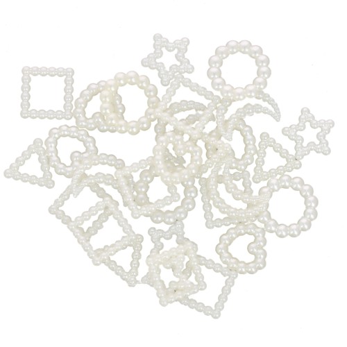 Assortiments de 120 cabochons lunes étoiles imitation perle eau douce -Crème nacré