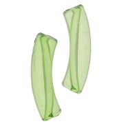 Perles tube incurvé 32x8 mm en acrylique transparent - Vert clair x6