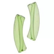 Perles tube incurvé 32x8 mm en acrylique transparent - Vert clair x6