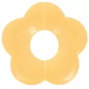 Perle fleur en acrylique transparent 26 mm Jaune Orangé x1