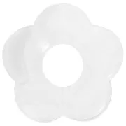 Perle fleur en acrylique transparent 26 mm Marbré blanc x1