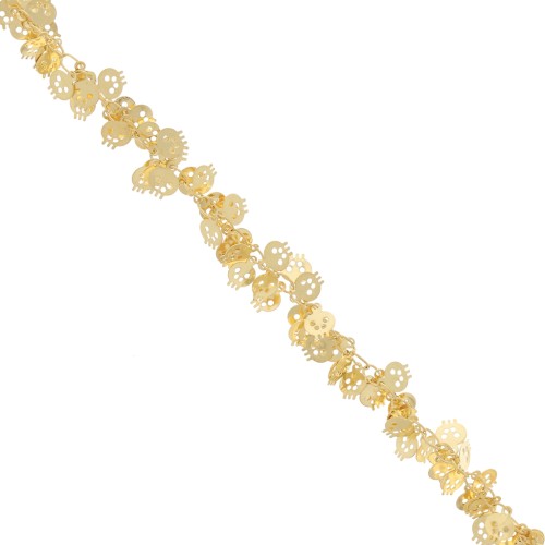 Chaîne maille Fantaisie tête de mort 7 mm doré x 25cm