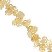 Chaîne maille Fantaisie tête de mort 7 mm doré x 25cm