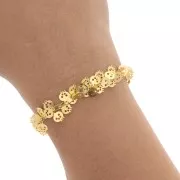 Chaîne maille Fantaisie tête de mort 7 mm doré x 25cm