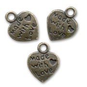 Breloques coeur 13 mm bronze x5