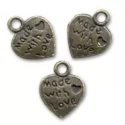 Breloques coeur 13 mm bronze x5