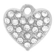 Breloque coeur 8x8 mm - oxydes de zirconium - Acier inoxydable 304L x1|raw }}