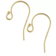 Crochets d'oreilles 11.5mm en Gold filled (or laminé)    x2
