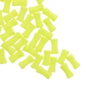Perles tube de bambou en acrylique opaque 11x5 mm Jaune Fluo x30